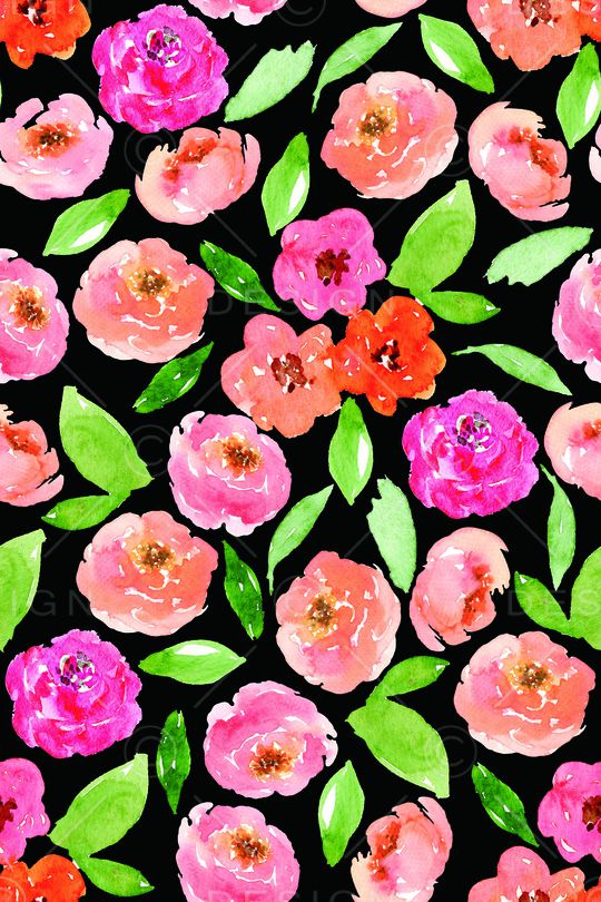 手绘花卉印花华亿平台图片