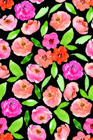 手绘花卉印花华亿平台图片