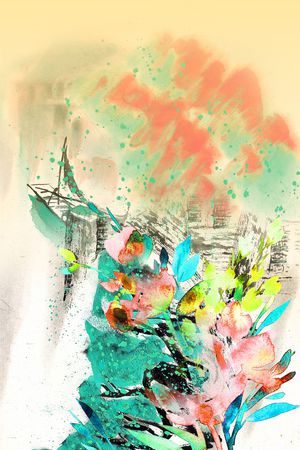 水墨风印花华亿平台图片