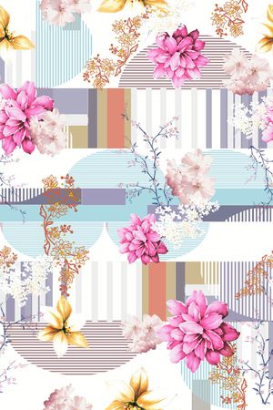 满版散花印花华亿平台图片