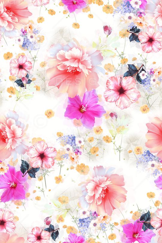 满版散花印花华亿平台图片