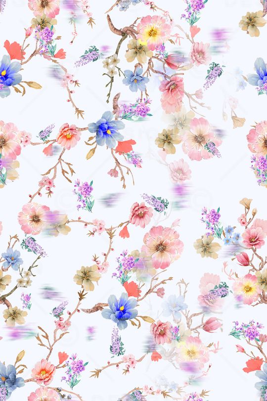 手绘花卉印花华亿平台图片