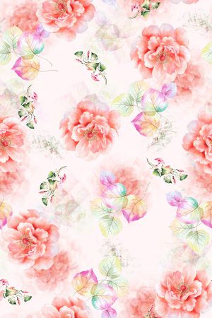 手绘花卉印花华亿平台图片