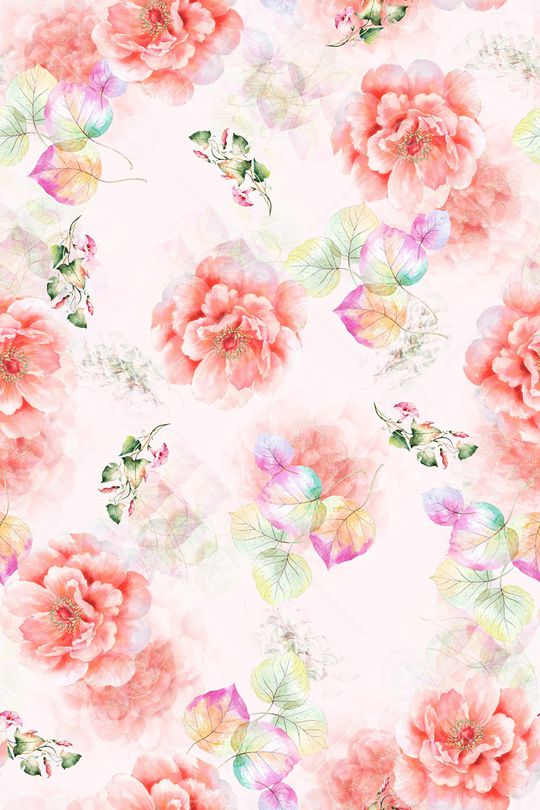 手绘花卉印花华亿平台图片