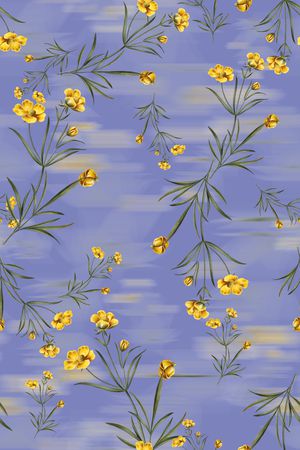 手绘花卉印花华亿平台图片