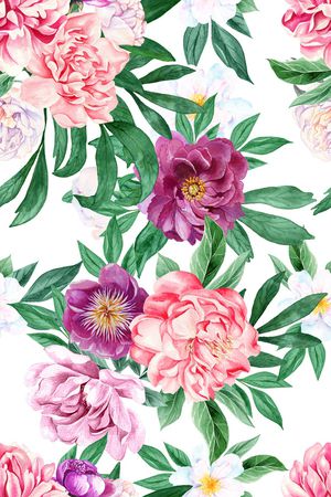 blooming peony印花华亿平台图片