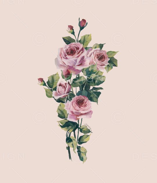 玫瑰花印花华亿平台图片