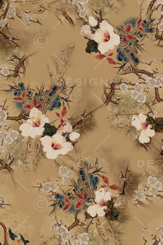 树枝印花华亿平台图片