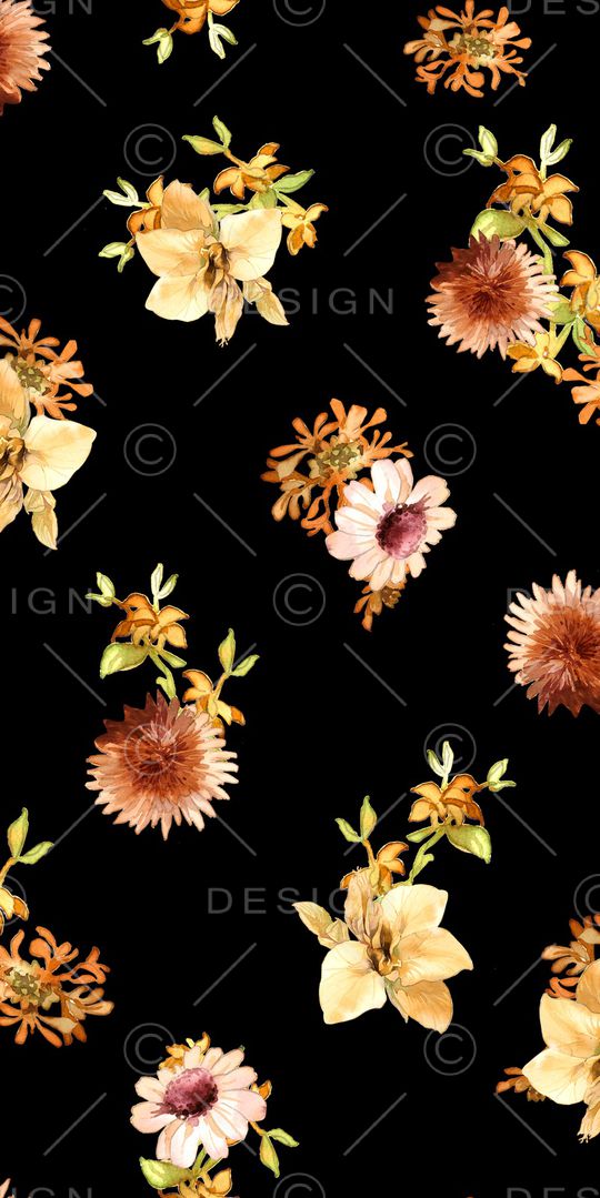 水彩花卉印花华亿平台图片