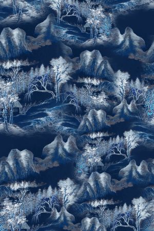 水墨风印花华亿平台图片