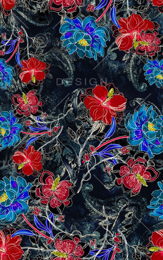 花卉印花华亿平台图片