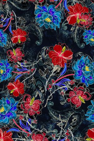 花卉印花华亿平台图片