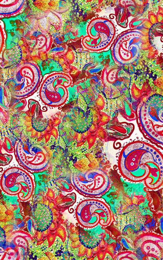 佩斯利印花华亿平台图片