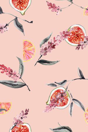 水彩花卉印花华亿平台图片