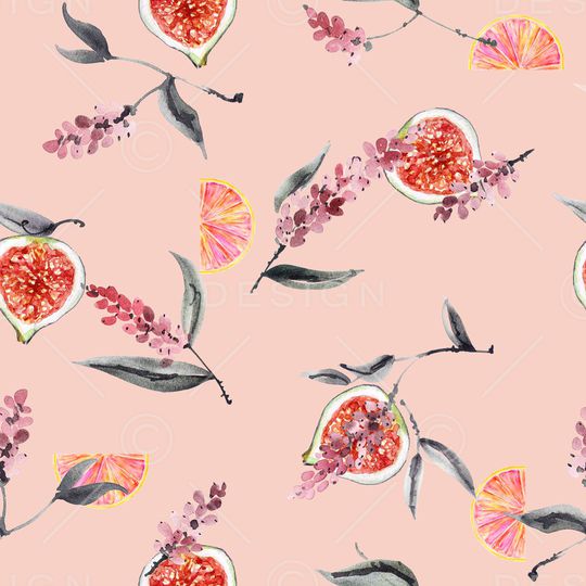 水彩花卉印花华亿平台图片