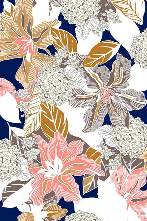 清爽底花卉印花华亿平台图片