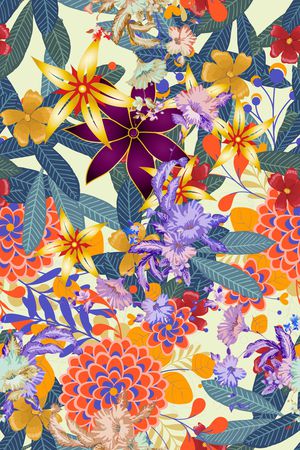 花卉印花华亿平台图片