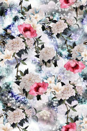 牡丹印花华亿平台图片