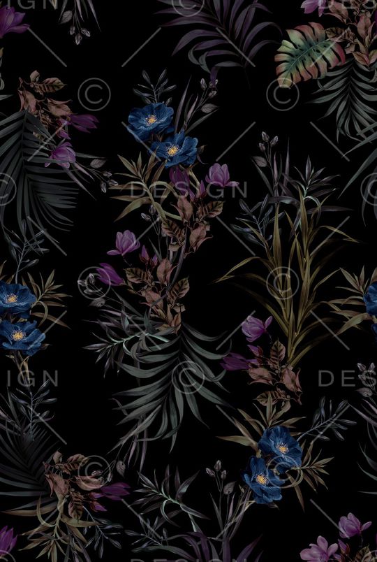 手绘花卉印花华亿平台图片