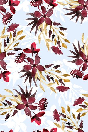 水彩花卉印花华亿平台图片