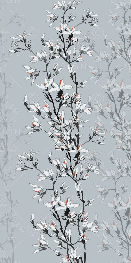 手绘大花印花华亿平台图片