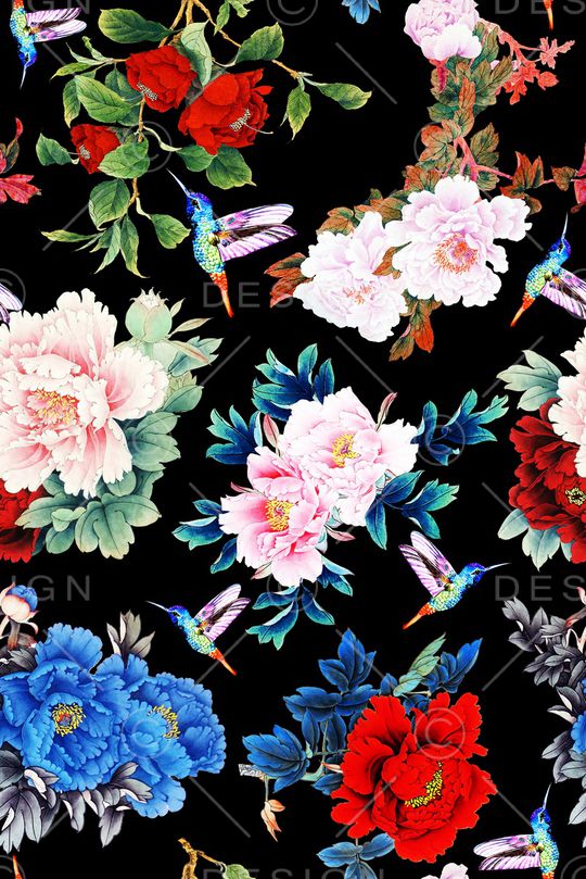 牡丹印花华亿平台图片