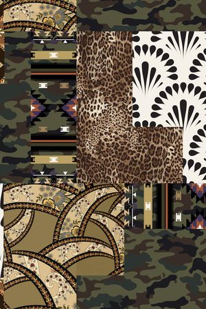 混合拼接印花华亿平台图片