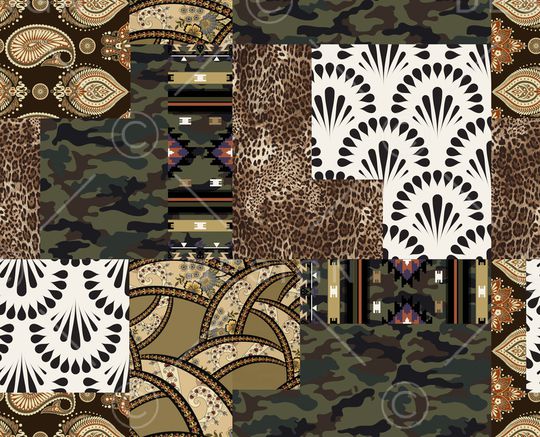 混合拼接印花华亿平台图片