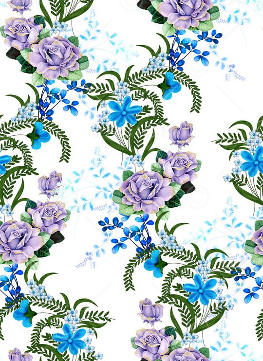 水彩花卉印花华亿平台图片