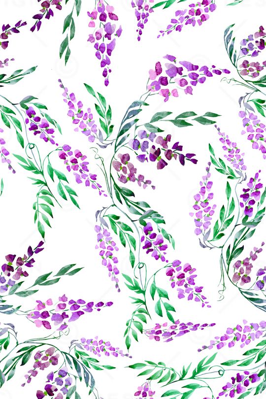 水彩花卉印花华亿平台图片