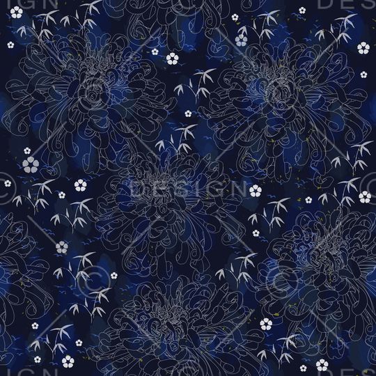 手绘花卉印花华亿平台图片