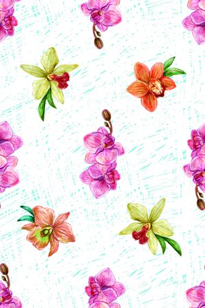 水彩花卉印花华亿平台图片