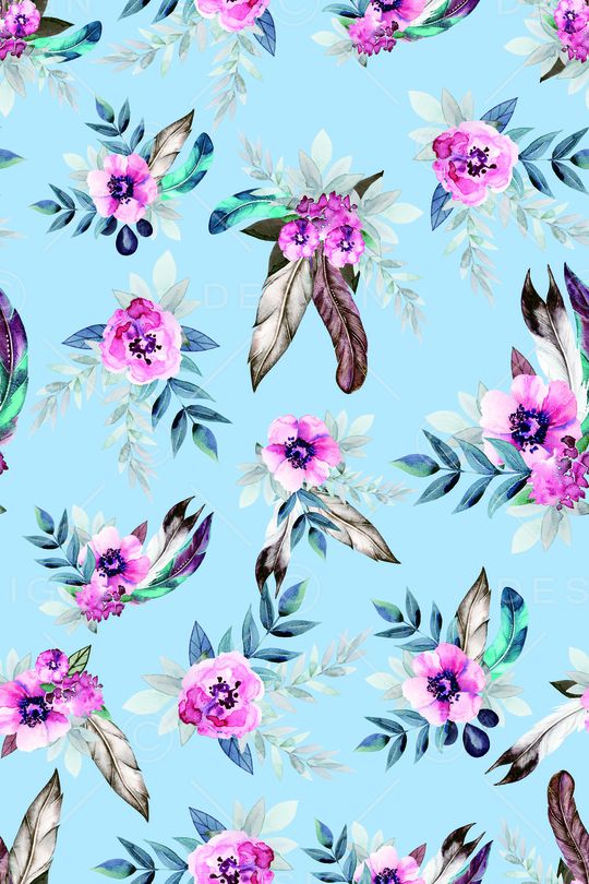 水彩花卉印花华亿平台图片