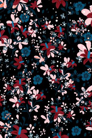 手绘花卉印花华亿平台图片