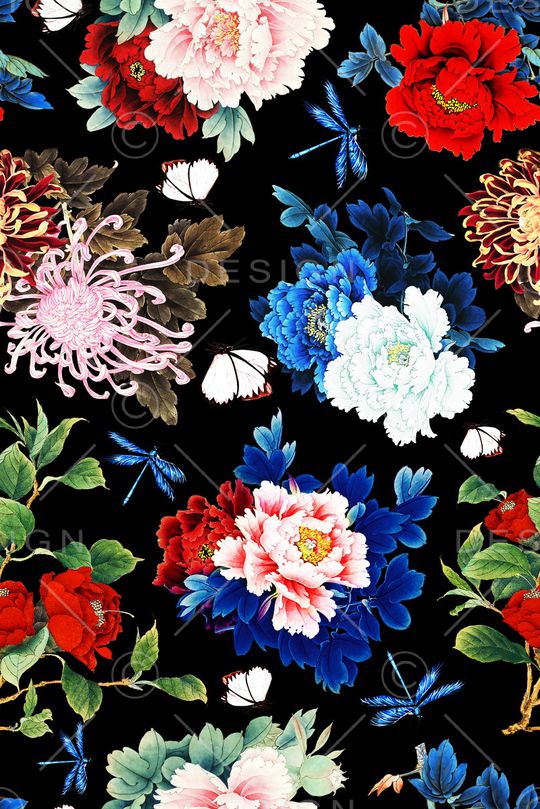 牡丹印花华亿平台图片