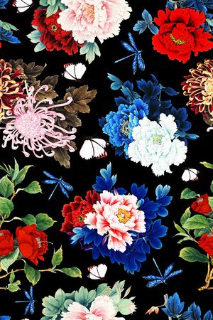 牡丹印花华亿平台图片