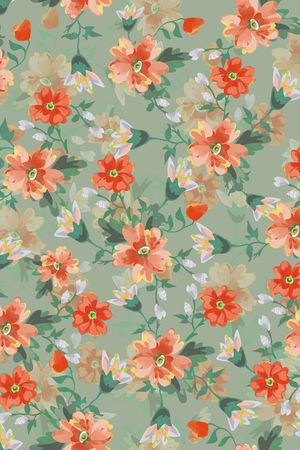 手绘花卉印花华亿平台图片