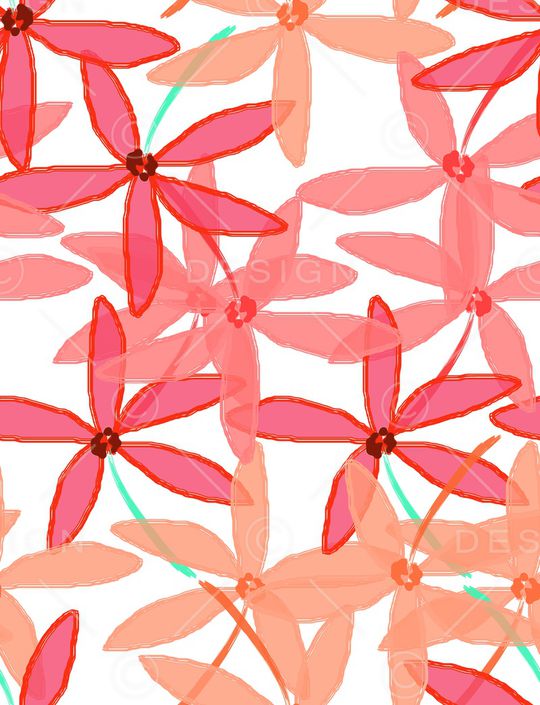 手绘花卉印花华亿平台图片