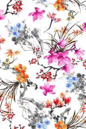 花卉印花华亿平台图片