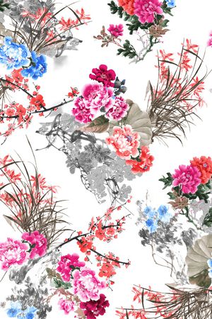 花卉印花华亿平台图片