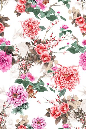 花卉印花华亿平台图片