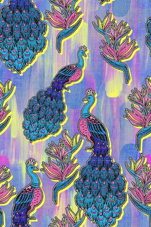 孔雀印花华亿平台图片