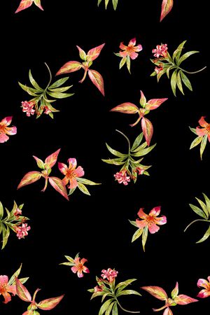 手绘花卉印花华亿平台图片