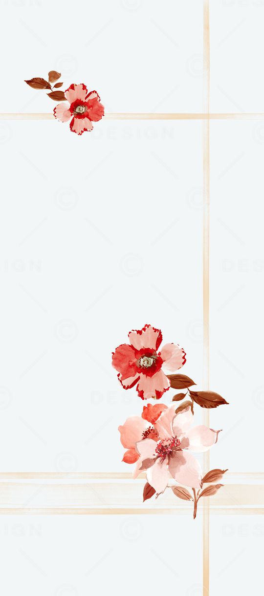 水彩花卉印花华亿平台图片