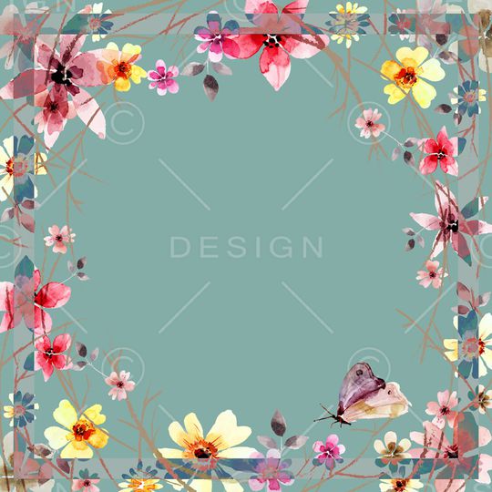 水彩花卉印花华亿平台图片