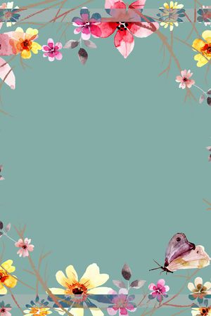 水彩花卉印花华亿平台图片