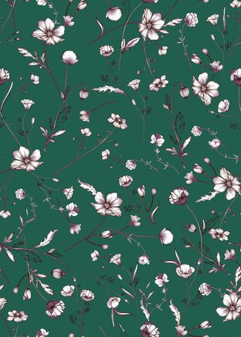 1113558-小花回路绿地红花