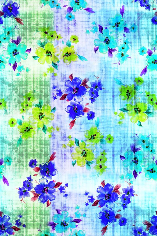 抽象花卉印花华亿平台图片