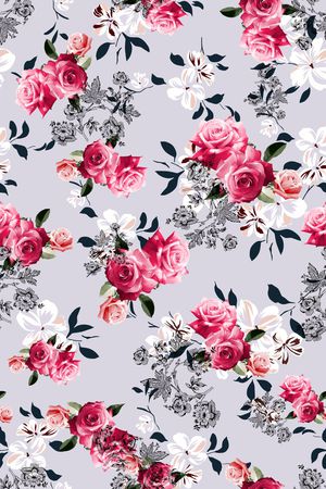 雅致花卉印花华亿平台图片