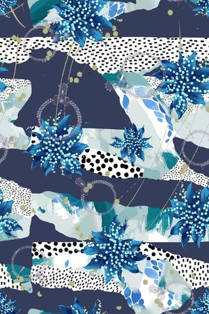 抽象花卉印花华亿平台图片